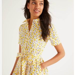 Boden lemon print shirt dress